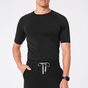 Figs Black Seamless Shortsleeve Underscrub Tee